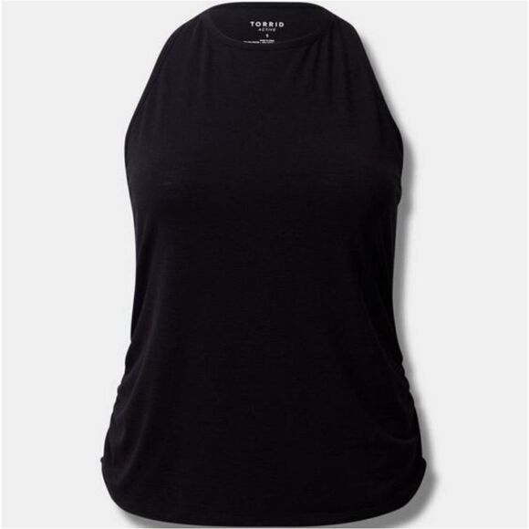 Torrid Knit Side Ruched Crew Neck Sleeveless Active Tank - Picture 4 of 4